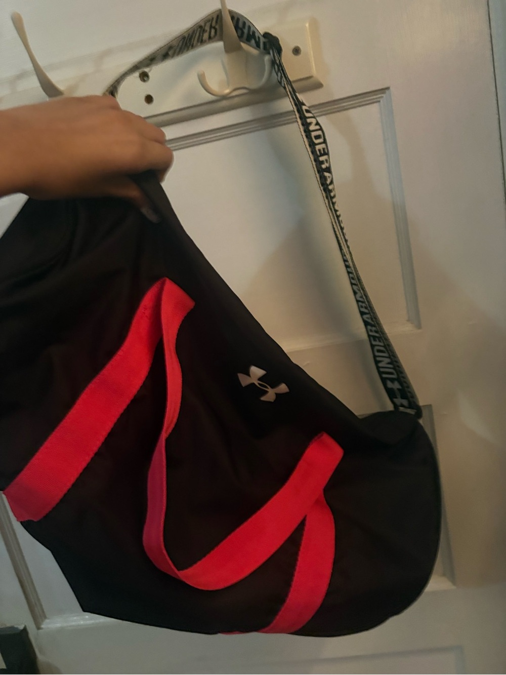 Under Armour Black and Bright Pink Sports Duffel